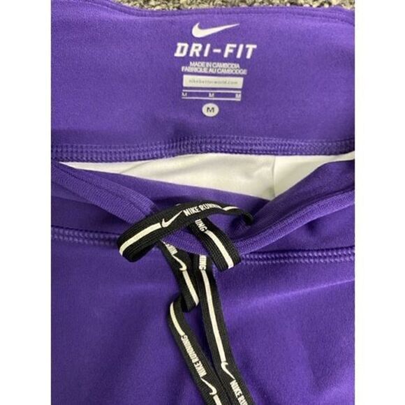 Nike Dri-Fit Women's Abstract Athletic Capri Leggings Purple Medium - Picture 4 of 6